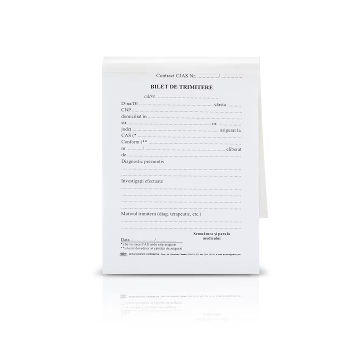 Bilet de trimitere, A6, 100 file, hartie 70 g, coperta hartie, landscape