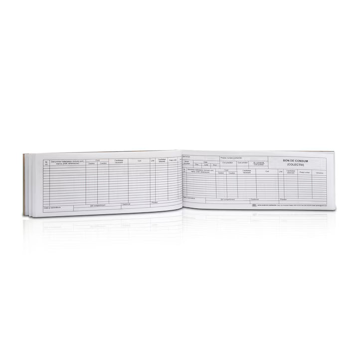 Bon de consum, A5, 100 file, hartie 70 g, coperta carton, landscape - Tipografia Astra