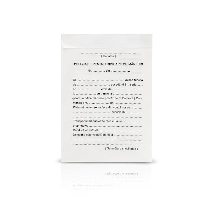 Declaratie ridicare marfa, A6, 100 file, hartie 70 g, coperta hartie, portrait