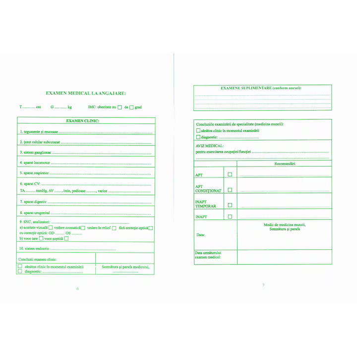 Dosar medical, A5, 8 file, hartie 70 g, coperta 140 g, portrait - Tipografia Astra