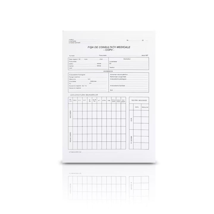 Fisa consultatii copii, A3, hartie 140 g, volante, landscape