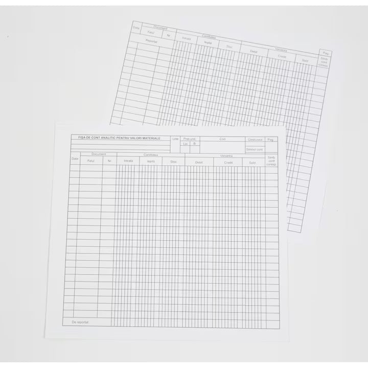 Fisa cont analitic, A5, volante, carton 140 g, landscape