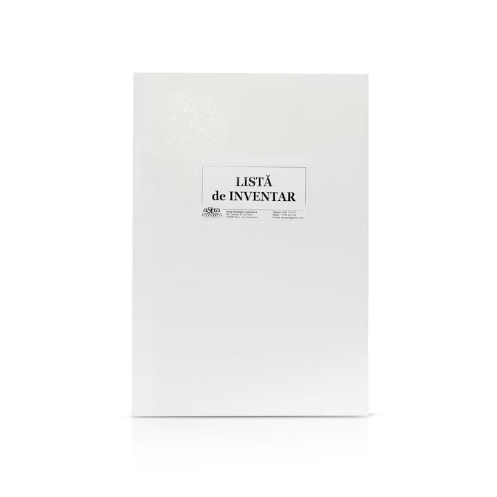 Lista inventar, A4, 100 file, hartie 70 g, coperta carton, portrait