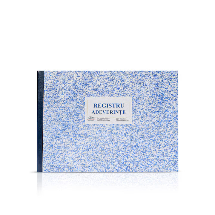 Registru adeverinte, A4, 100 file, hartie 70 g, coperta mucava, landscape