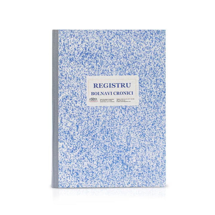 Registru consultatii bolnavi cronici, A4, 200 file, hartie 70 g, coperta mucava, portrait