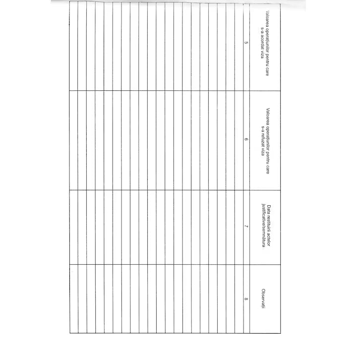Registru control financiar preventiv orizontal, A4, 100 file, hartie 70 g, coperta mucava, landscape