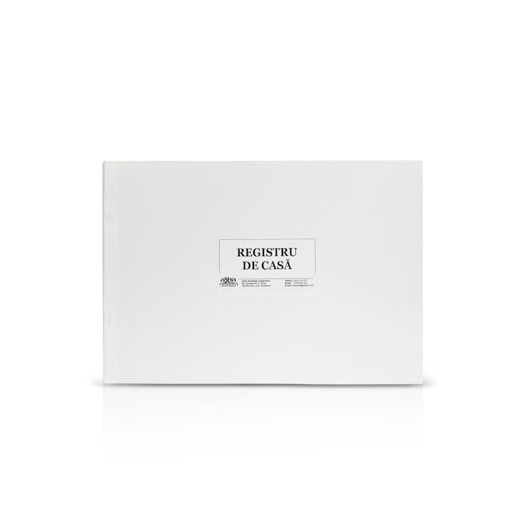 Registru de casa in valuta, A4, 100 file, hartie autocopiativa, 2 exemplare, coperta carton, landscape