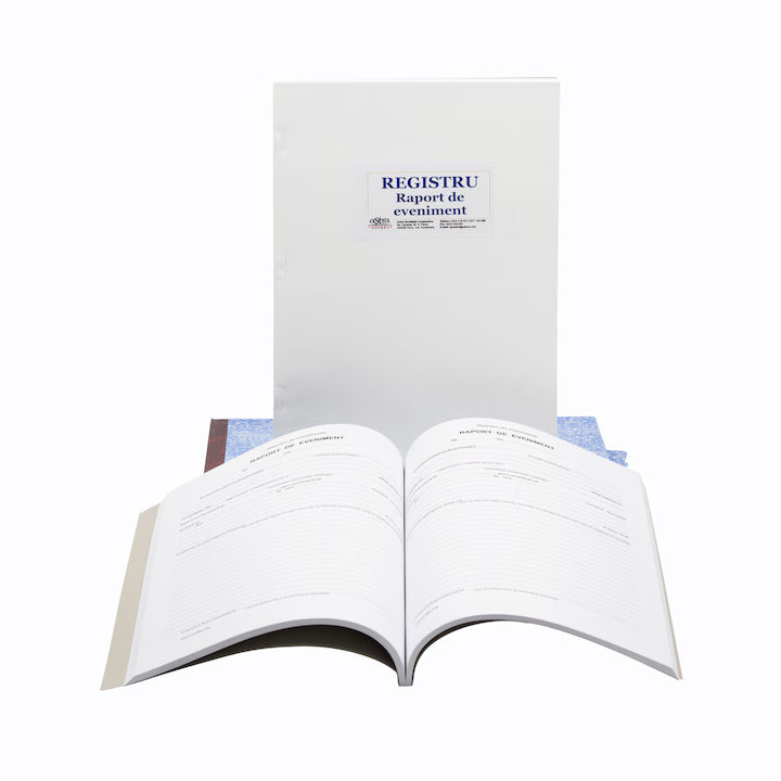 Registru de evenimente, A4, 100 file, hartie 70 g, coperta carton, portrait