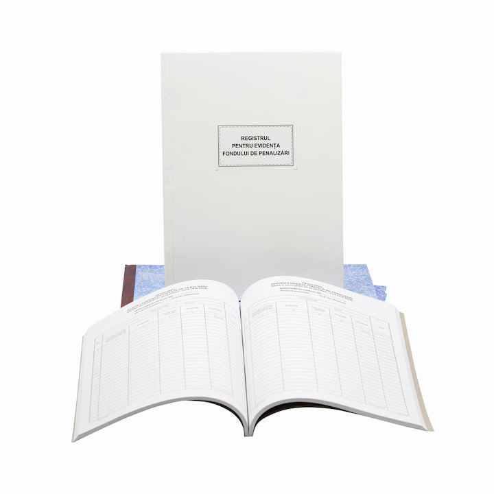 Registru evidenta fond penalizari, A4, 100 file, hartie 70 g, coperta carton, portrait