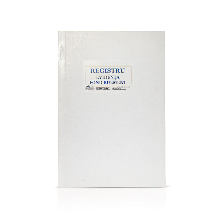 Registru fond rulment, A4, 100 file, hartie 70 g, coperta carton, portrait