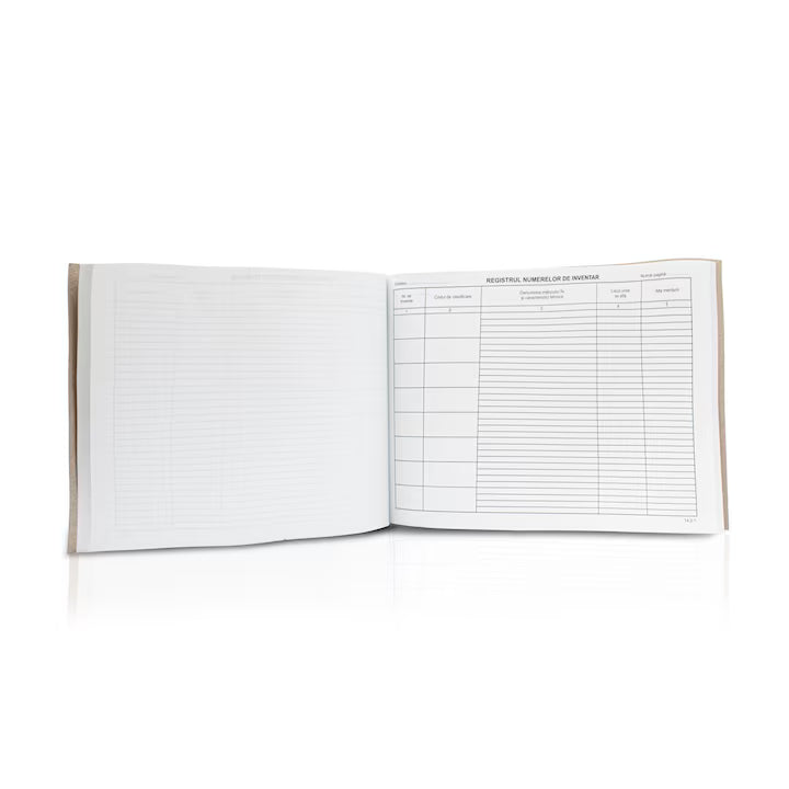 Registru inventar, snuruit, A4, 100 file, hartie 70 g, coperta carton, portrait - Tipografia Astra