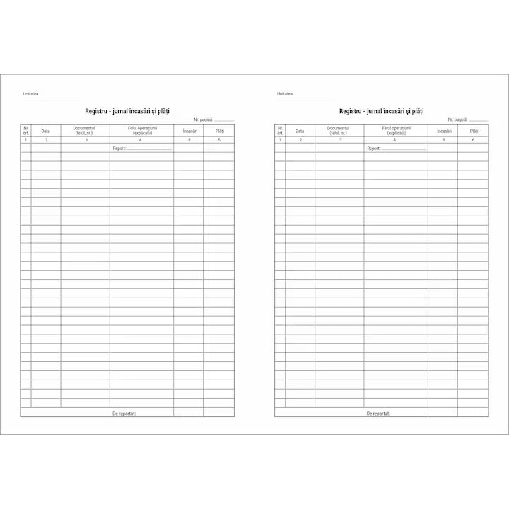 Registru jurnal, snuruit, A4, 100 file, hartie 70 g, coperta carton, portrait