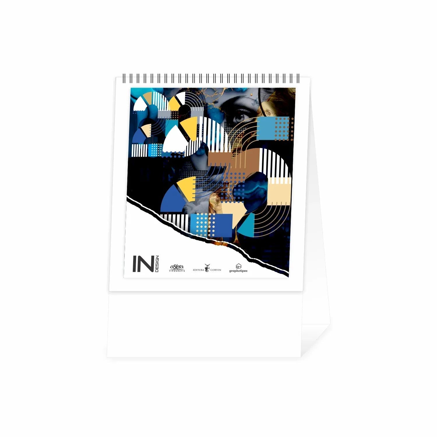 Calendar de birou INDESIGN 2026 format 15x17cm, 12 pagini hartie speciala