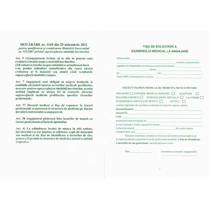 Dosar medical, A5, 8 file, hartie 70 g, coperta 140 g, portrait - Tipografia Astra