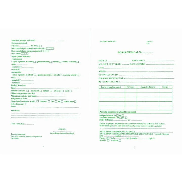 Dosar medical, A5, 8 file, hartie 70 g, coperta 140 g, portrait - Tipografia Astra