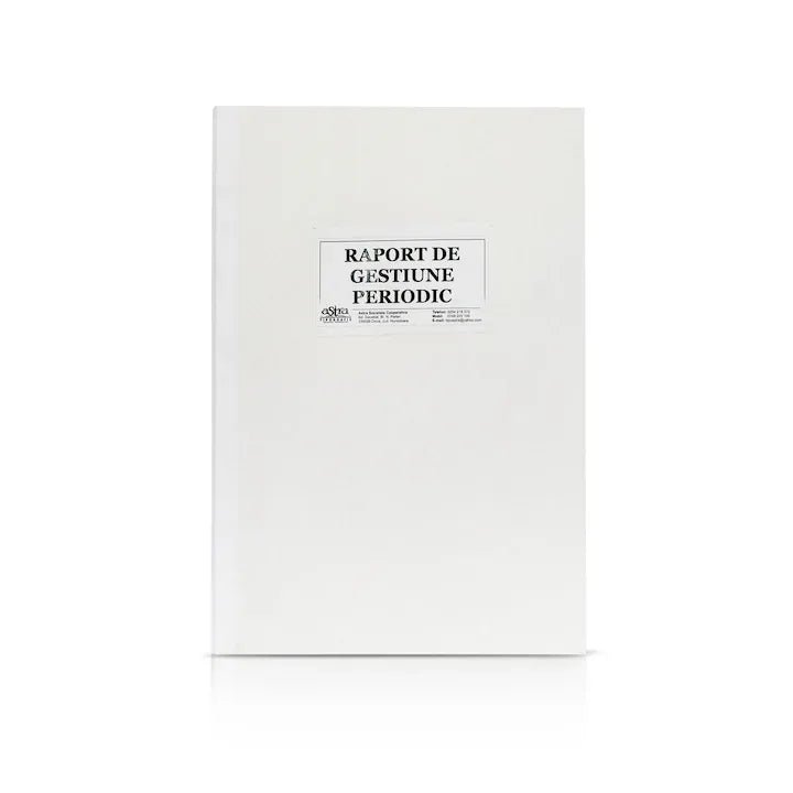 Raport de gestiune periodic, A4, 100 file, hartie 70 g, coperta carton, portrait