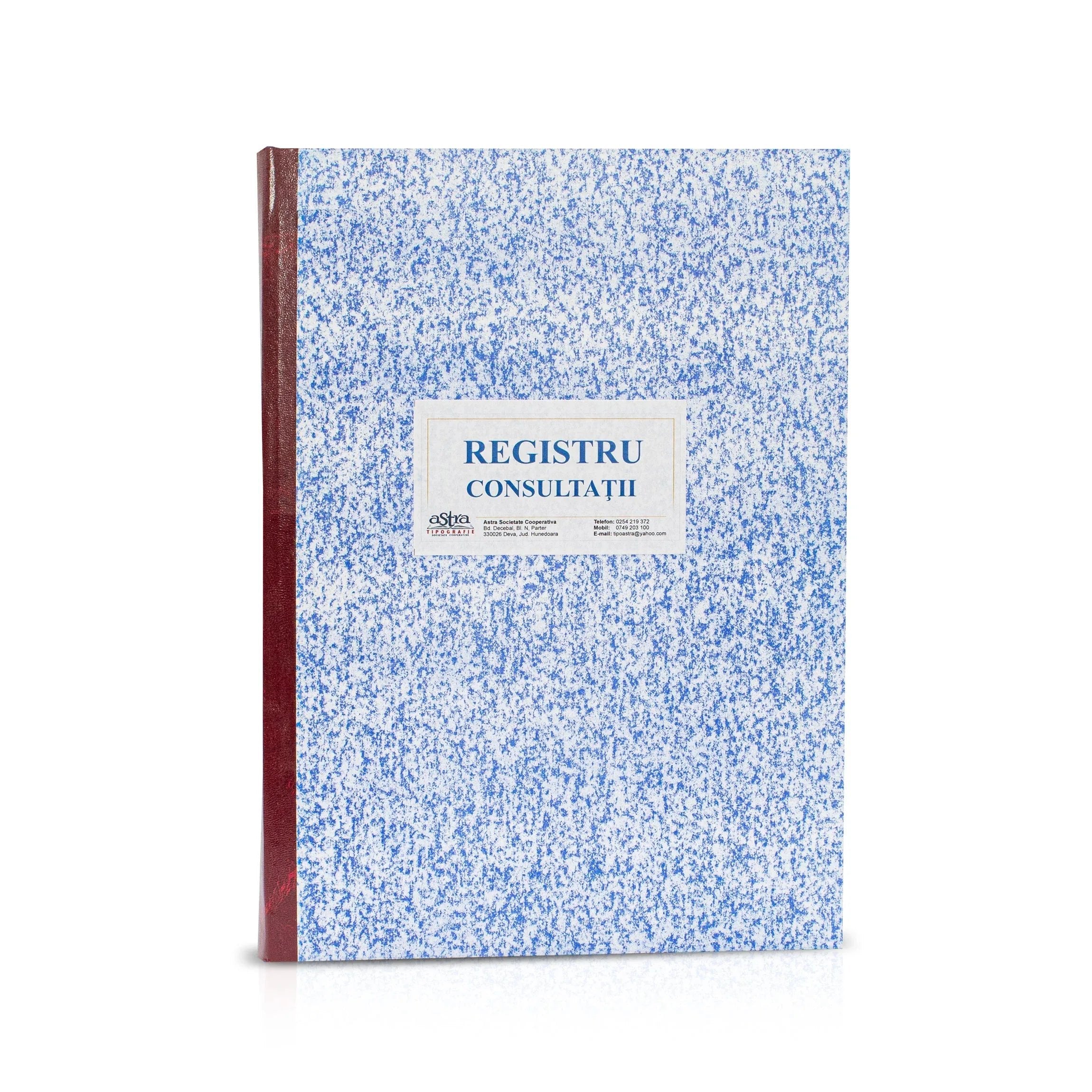 Registru consultatii medicale, A4, 200 file, hartie 70 g, coperta mucava, portrait